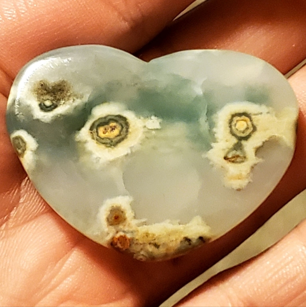 Adorable OJ heart cabochon